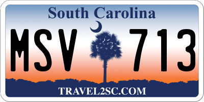 SC license plate MSV713