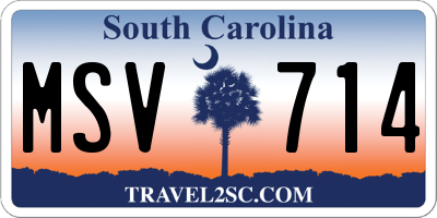 SC license plate MSV714