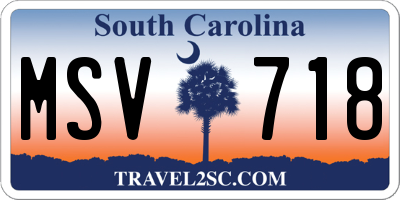 SC license plate MSV718