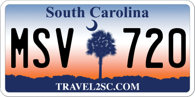 SC license plate MSV720