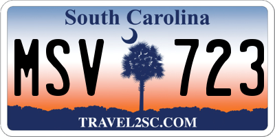 SC license plate MSV723