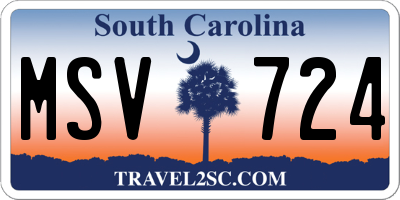 SC license plate MSV724