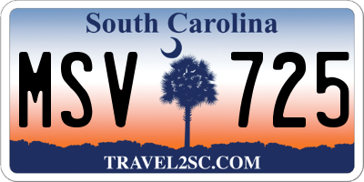 SC license plate MSV725