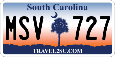 SC license plate MSV727