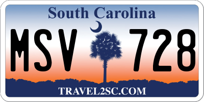 SC license plate MSV728