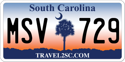 SC license plate MSV729
