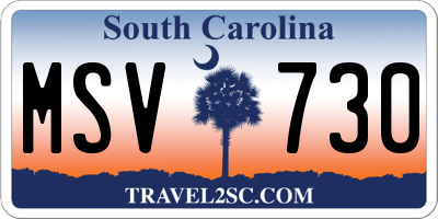 SC license plate MSV730