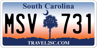 SC license plate MSV731