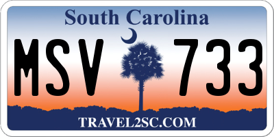 SC license plate MSV733