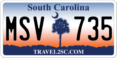 SC license plate MSV735
