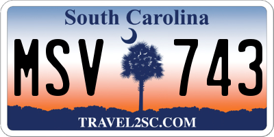 SC license plate MSV743