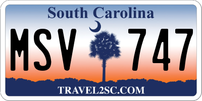 SC license plate MSV747