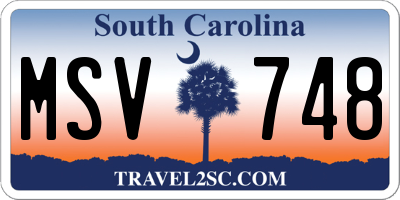 SC license plate MSV748