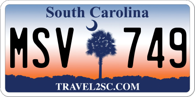 SC license plate MSV749