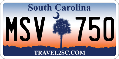 SC license plate MSV750