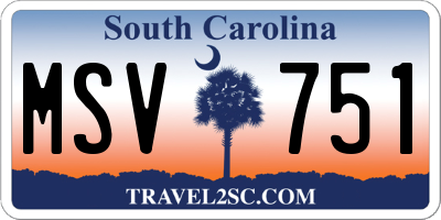 SC license plate MSV751