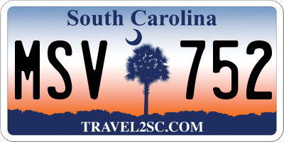 SC license plate MSV752