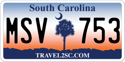 SC license plate MSV753