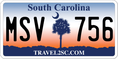 SC license plate MSV756
