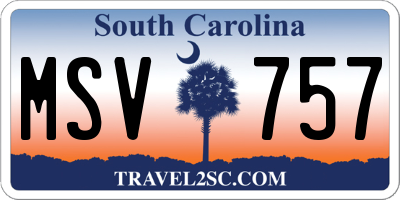 SC license plate MSV757