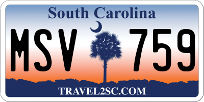 SC license plate MSV759