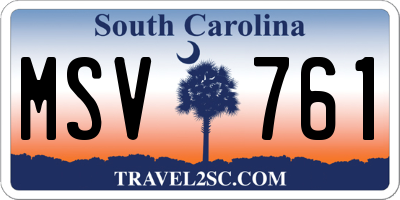 SC license plate MSV761