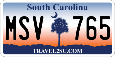 SC license plate MSV765