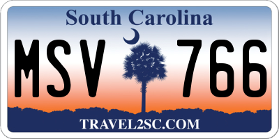 SC license plate MSV766