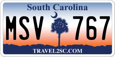 SC license plate MSV767