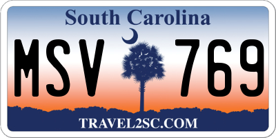 SC license plate MSV769
