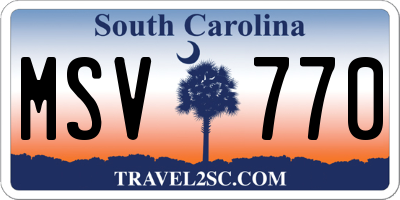 SC license plate MSV770