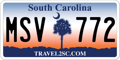 SC license plate MSV772