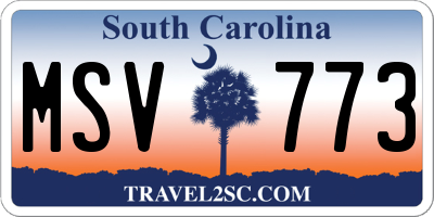 SC license plate MSV773