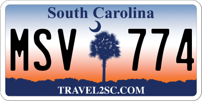 SC license plate MSV774