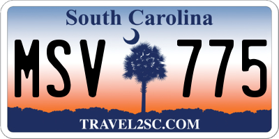 SC license plate MSV775