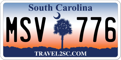 SC license plate MSV776