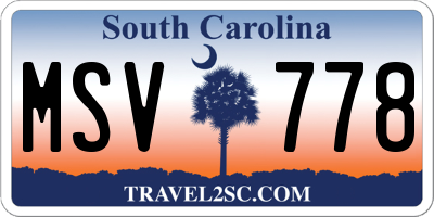 SC license plate MSV778
