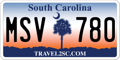 SC license plate MSV780