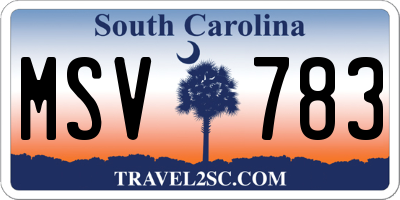 SC license plate MSV783
