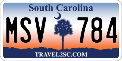 SC license plate MSV784