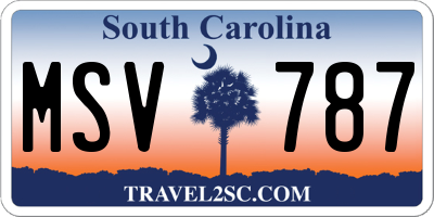 SC license plate MSV787