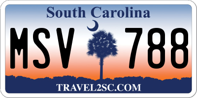SC license plate MSV788