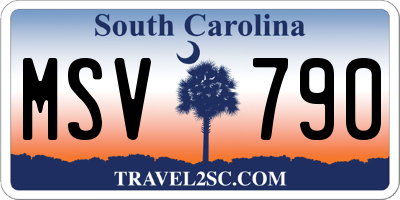 SC license plate MSV790