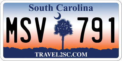 SC license plate MSV791
