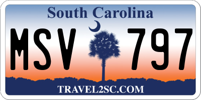 SC license plate MSV797