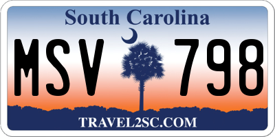 SC license plate MSV798