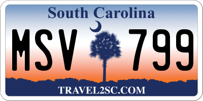 SC license plate MSV799