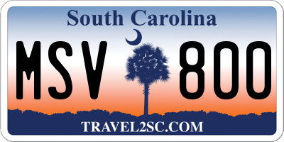 SC license plate MSV800
