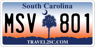 SC license plate MSV801