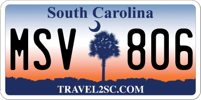 SC license plate MSV806